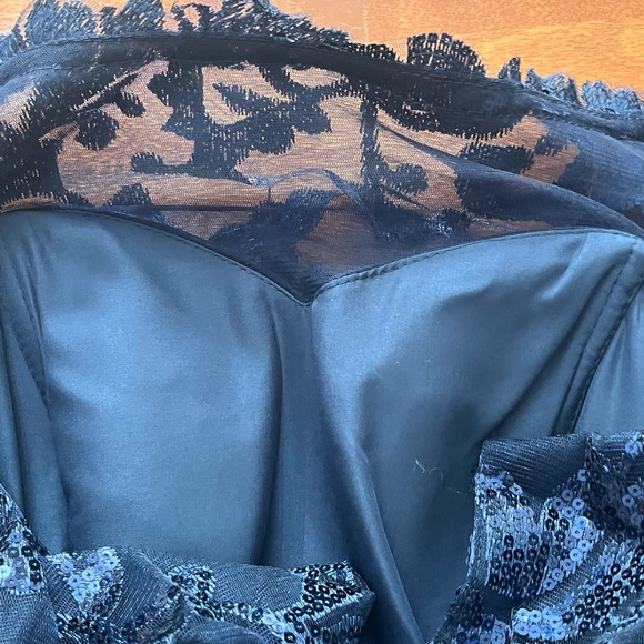 NWT Elegant Navy Blue Evening Dress S 16-18 - Picture 11 of 11